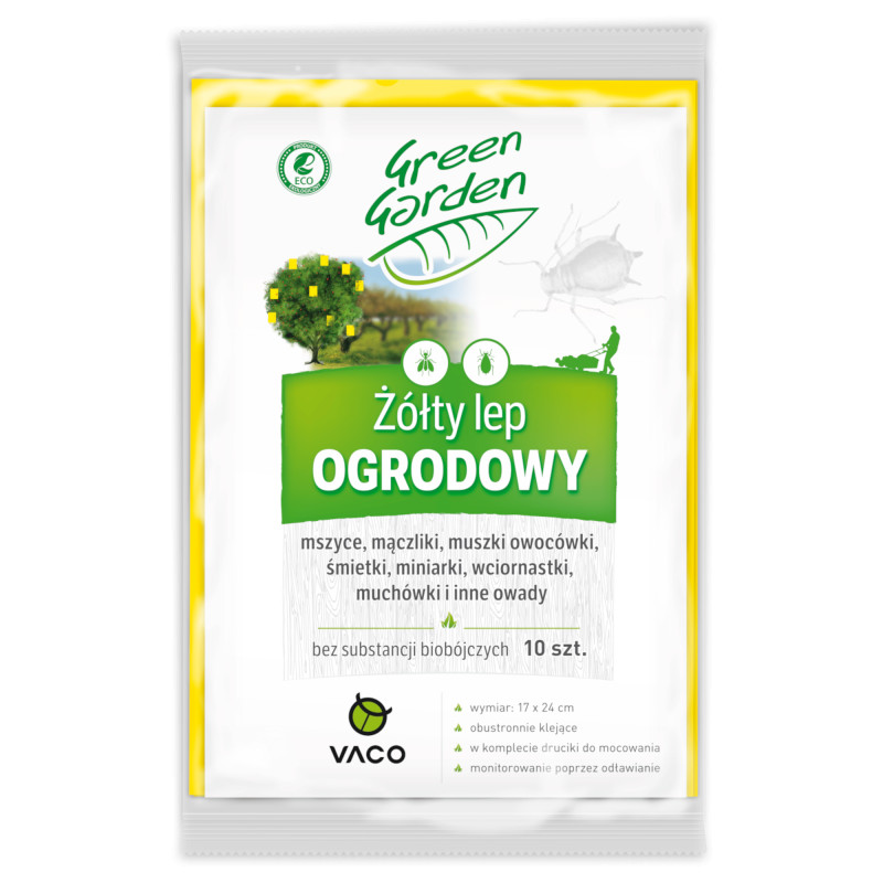 VACO GREEN GARDEN Żółty lep ogrodowy (24cm x 17cm) 5907596406573 10 szt.