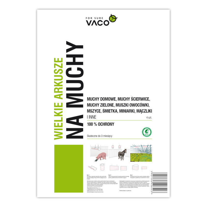 VACO ECO Lep na muchy DUŻY (60cm x 30cm) 4szt. 5907596406443