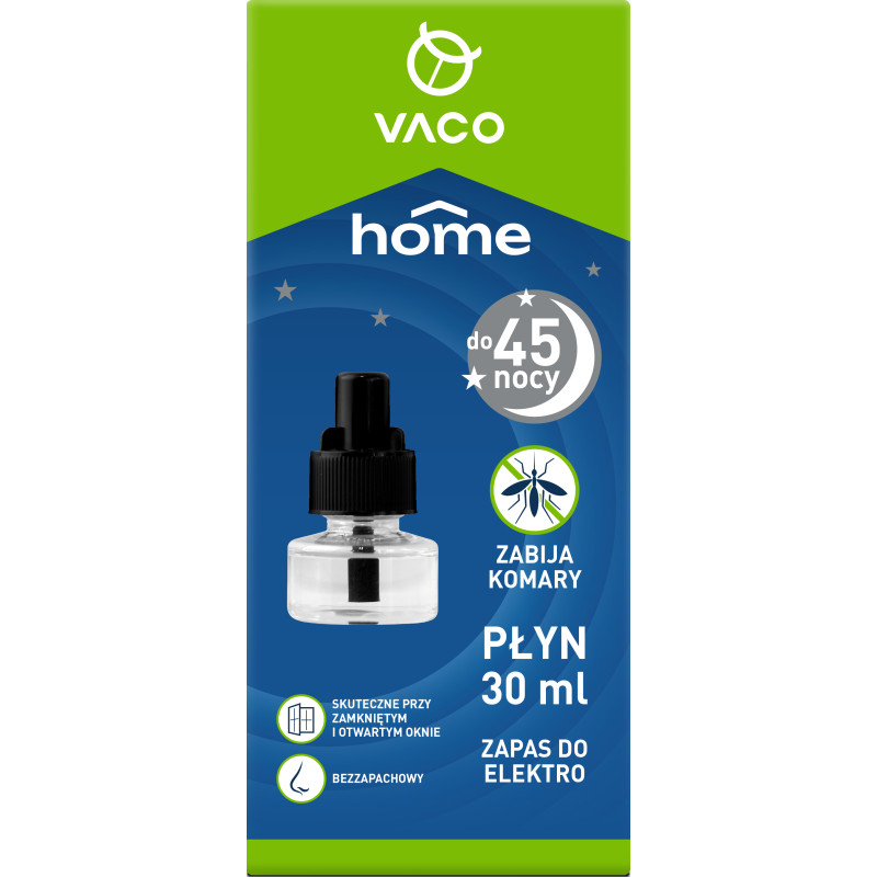 VACO HOME Wkład do elektro - płyn na komary (45 nocy) - 30 ml 5901821956383