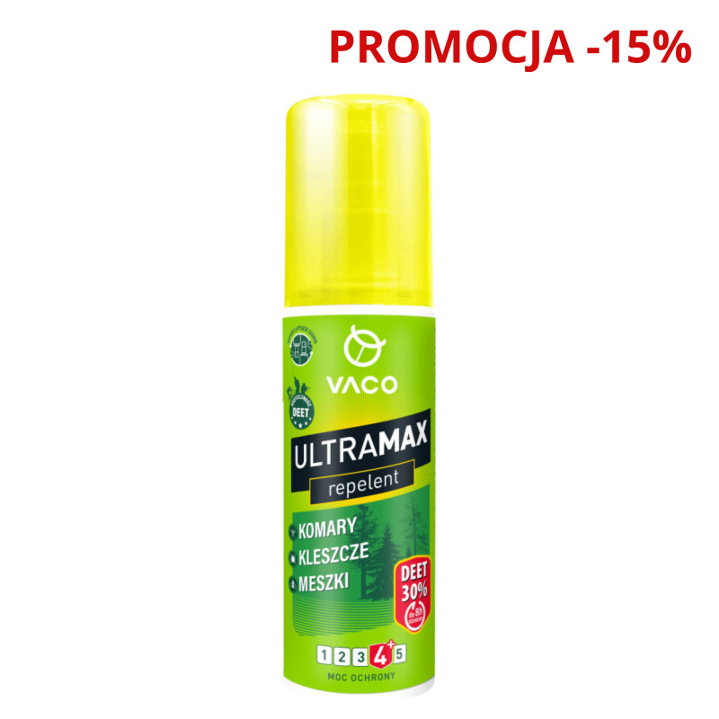 VACO ULTRAMAX Płyn na komary i kleszcze (DEET 30%) - 80 ml  5901821950725