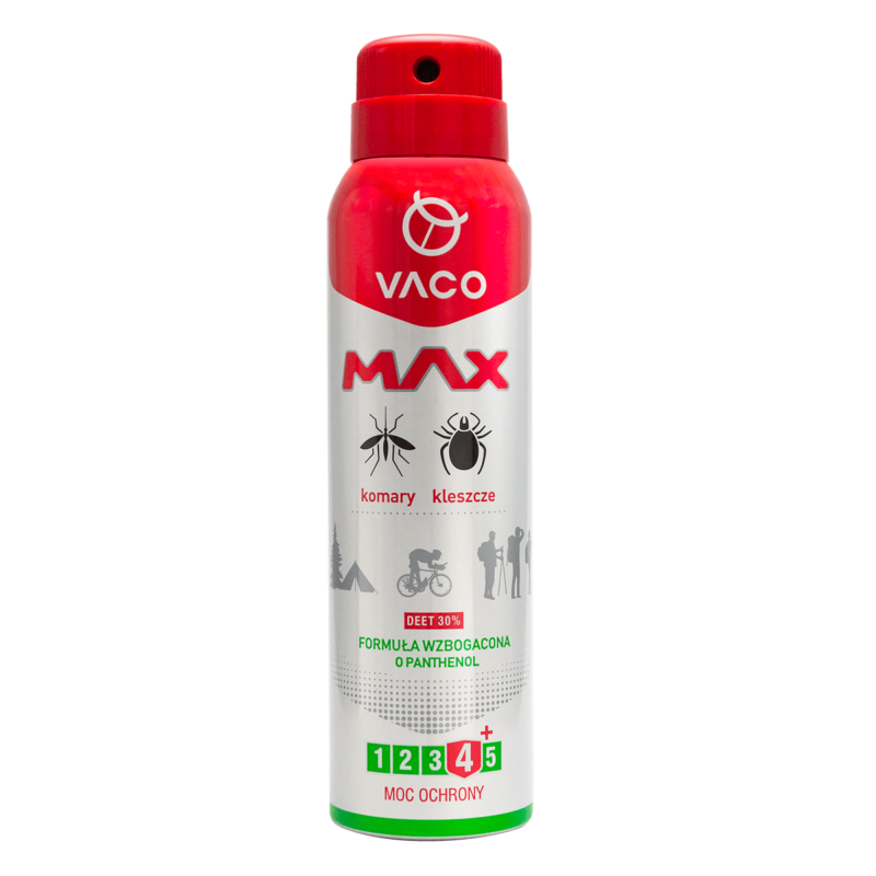 VACO Spray MAX na komary, kleszcze, meszki z PANTHENOLEM i DEET 30% - 100ml 5901821958134